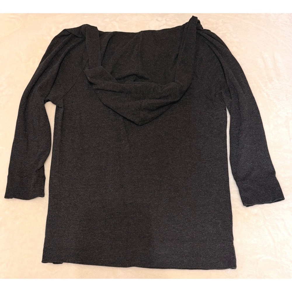James Perse Standard Charcoal Gray Hooded Boat Neck Pullover Size 3/US Large - Picture 3 of 8